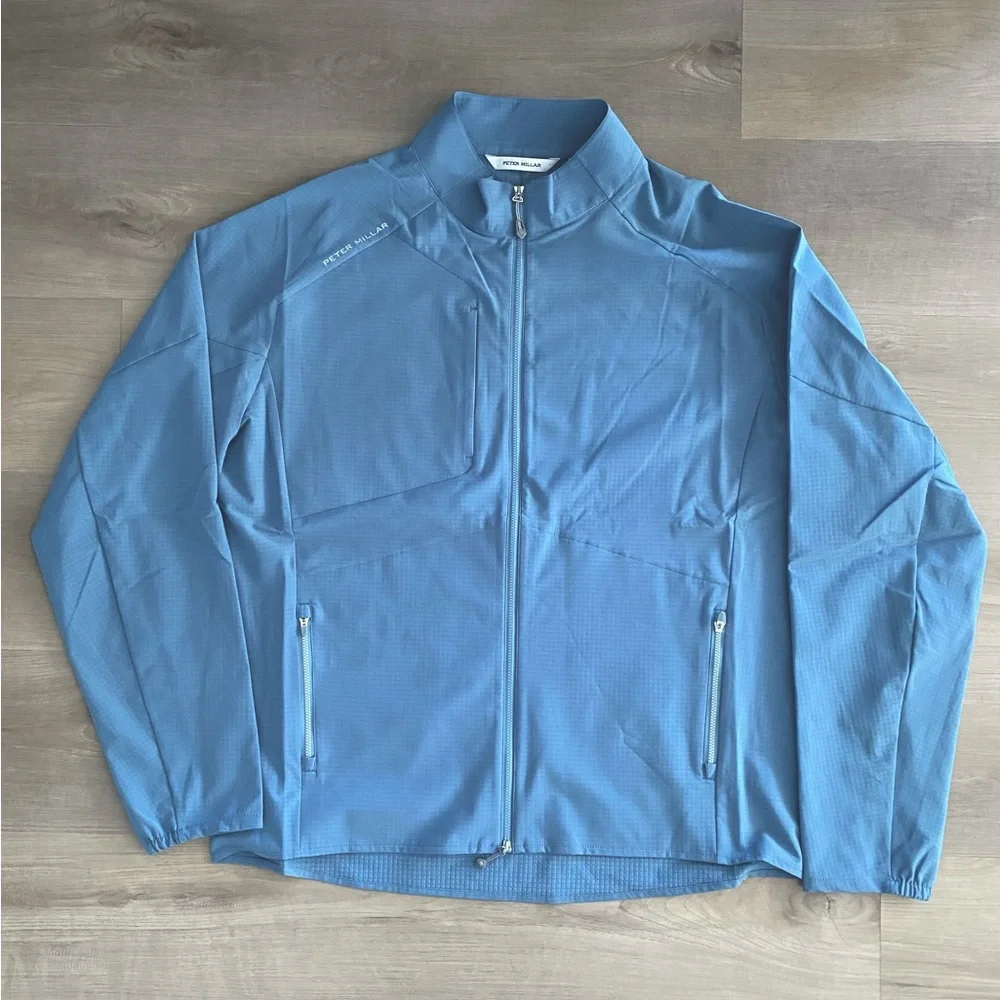 NWT PETER MILLAR‎ Golf Men’s Jacket Rainfall Blue MF23EZ25 Size XL - Picture 6 of 11